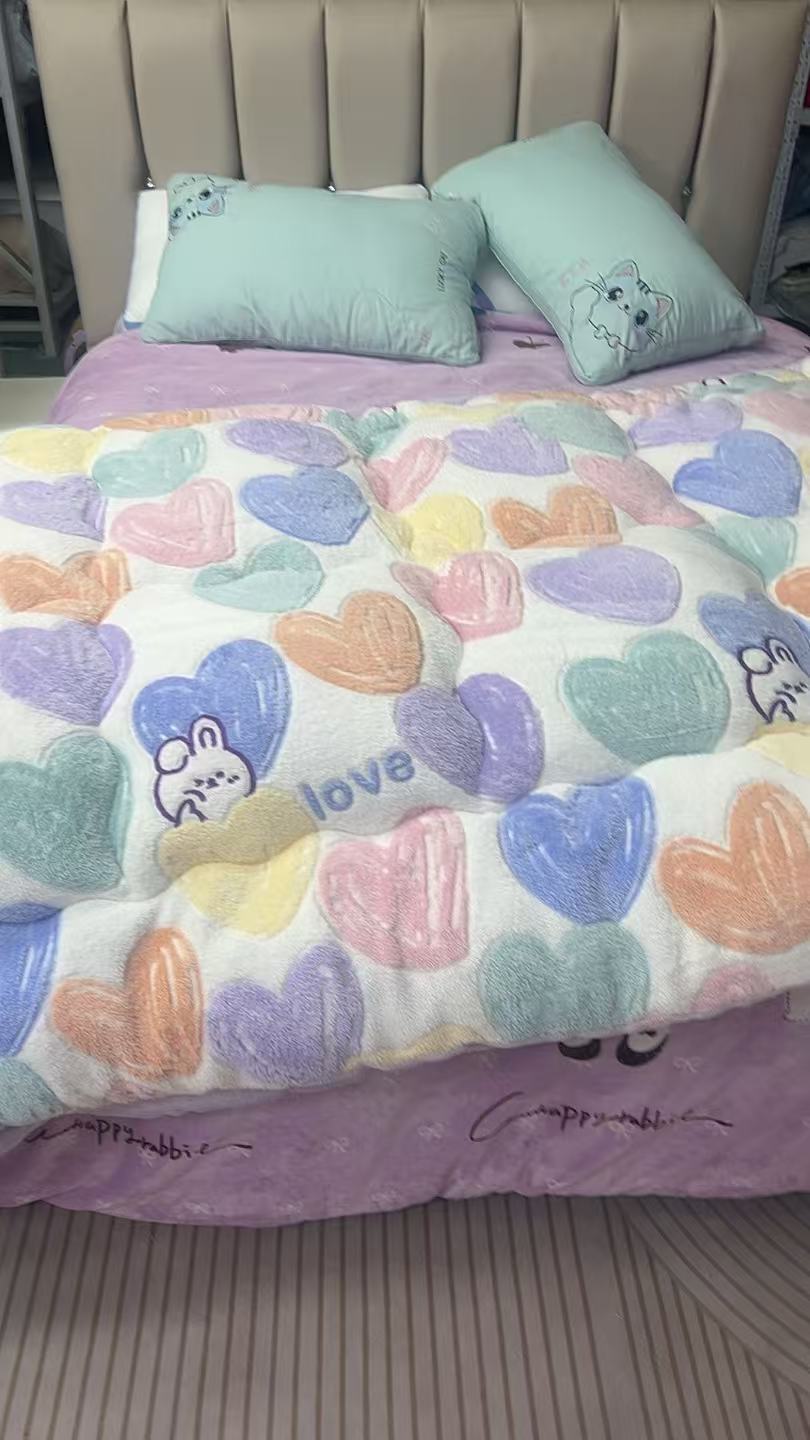 新号开播   全棉牛奶绒四件套被子被芯床单被套清仓福利微瑕加厚