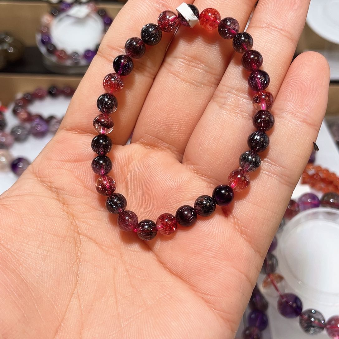 水晶手链未镶嵌6m黑加仑 涛