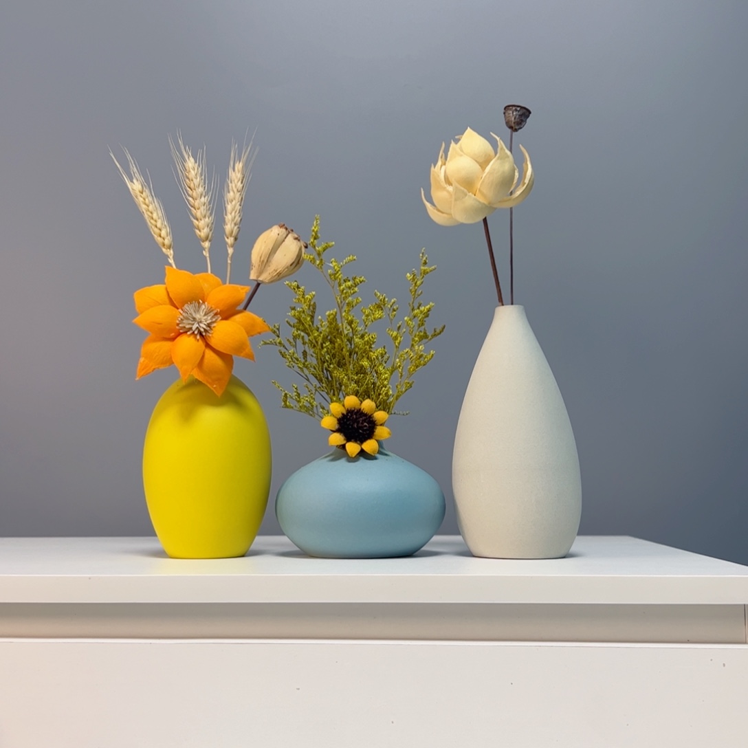 陶瓷花瓶景德镇手作陶瓷花瓶摆件无孔