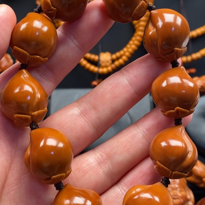 手串橄榄核19寿桃串