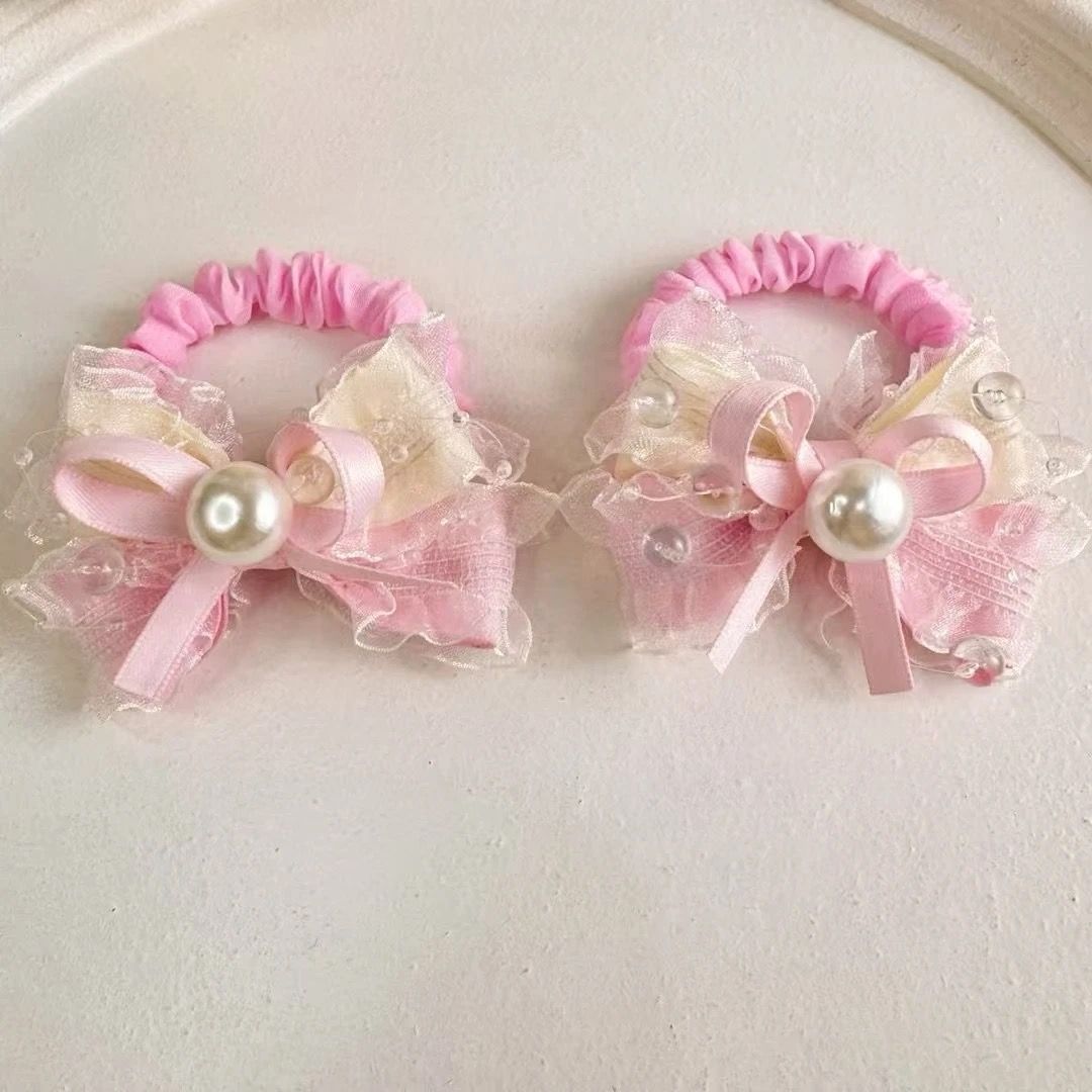 儿童头饰lolita洛丽塔飘带对夹顶夹组合