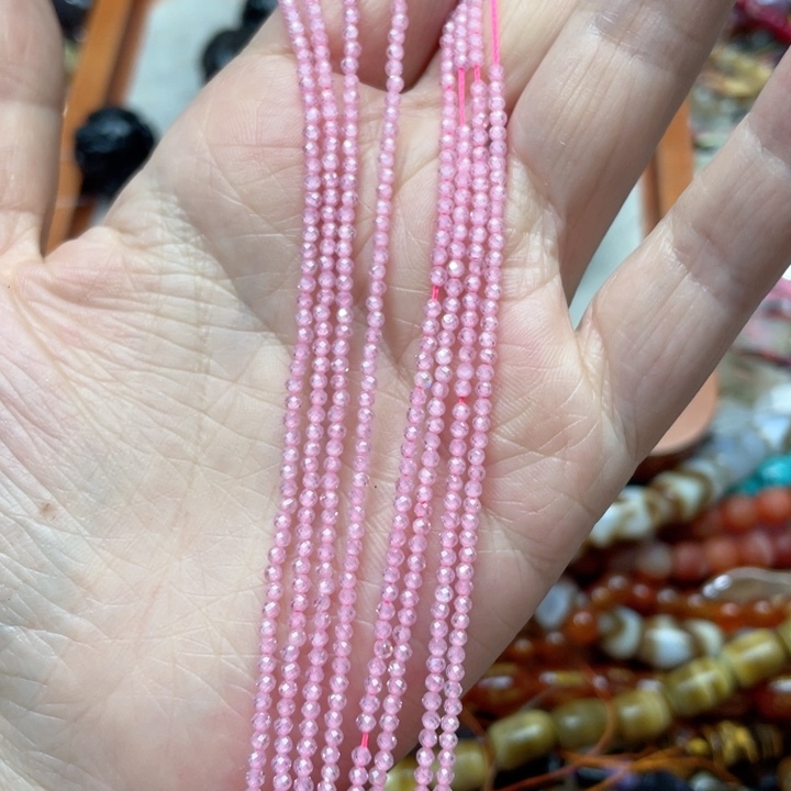 玛瑙/玉髓合金珠宝半成品一条2m粉诰隔珠