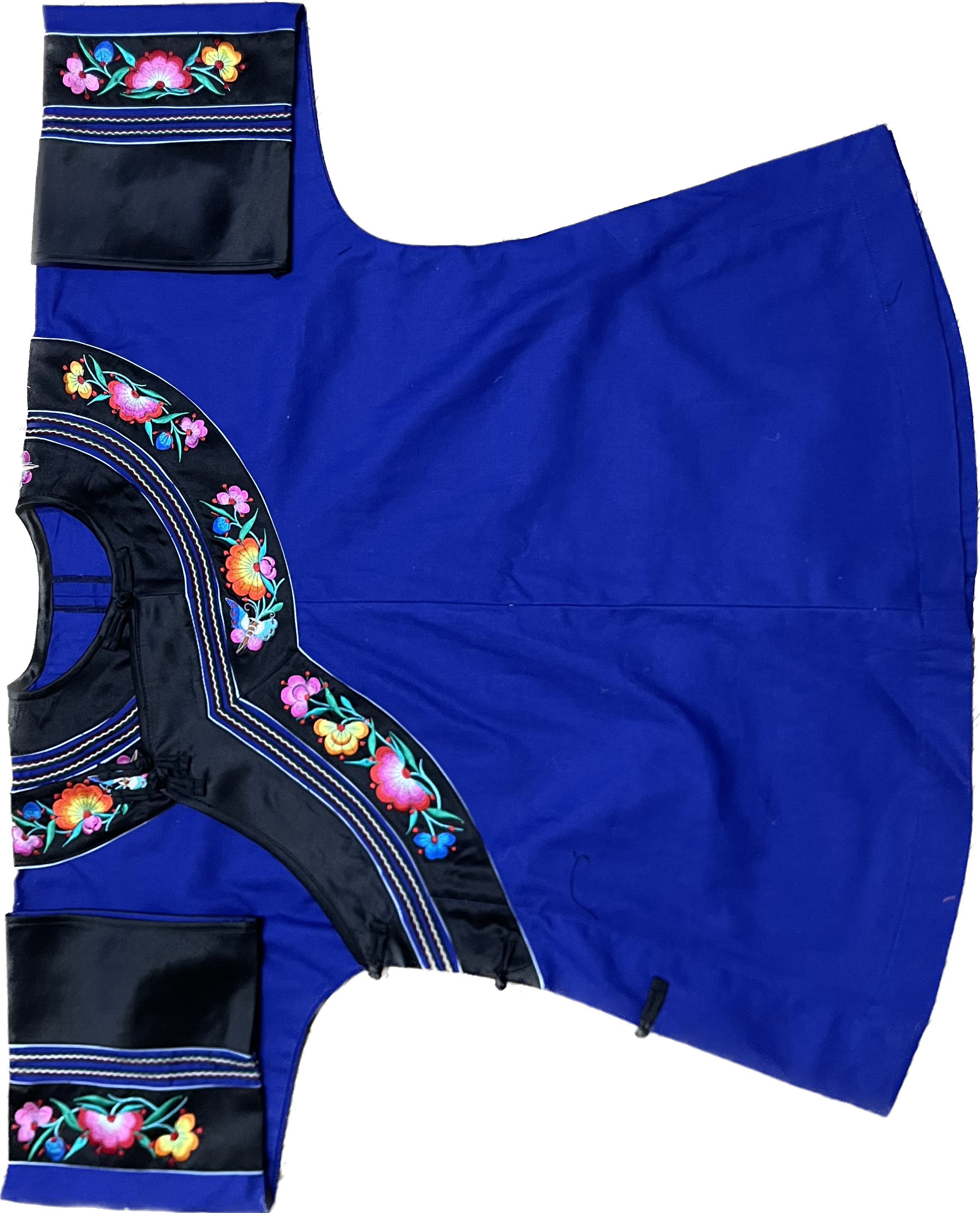 藏青色苗族女装春秋夏上衣