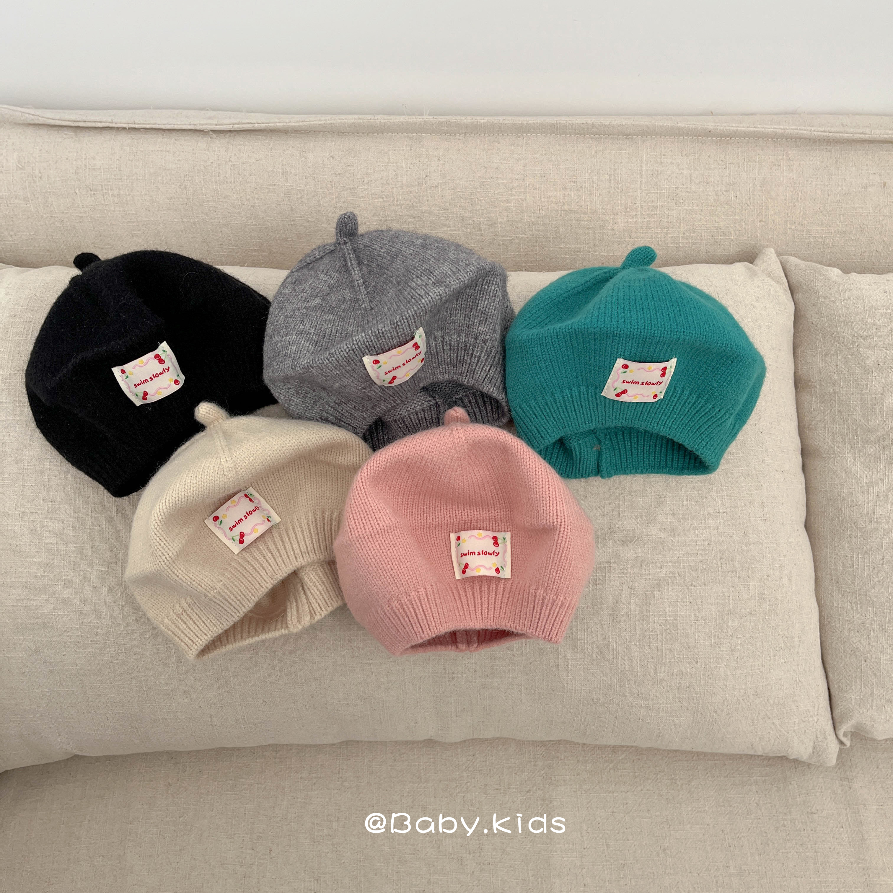 PSM2502儿童女宝宝韩版百搭标签贝雷帽