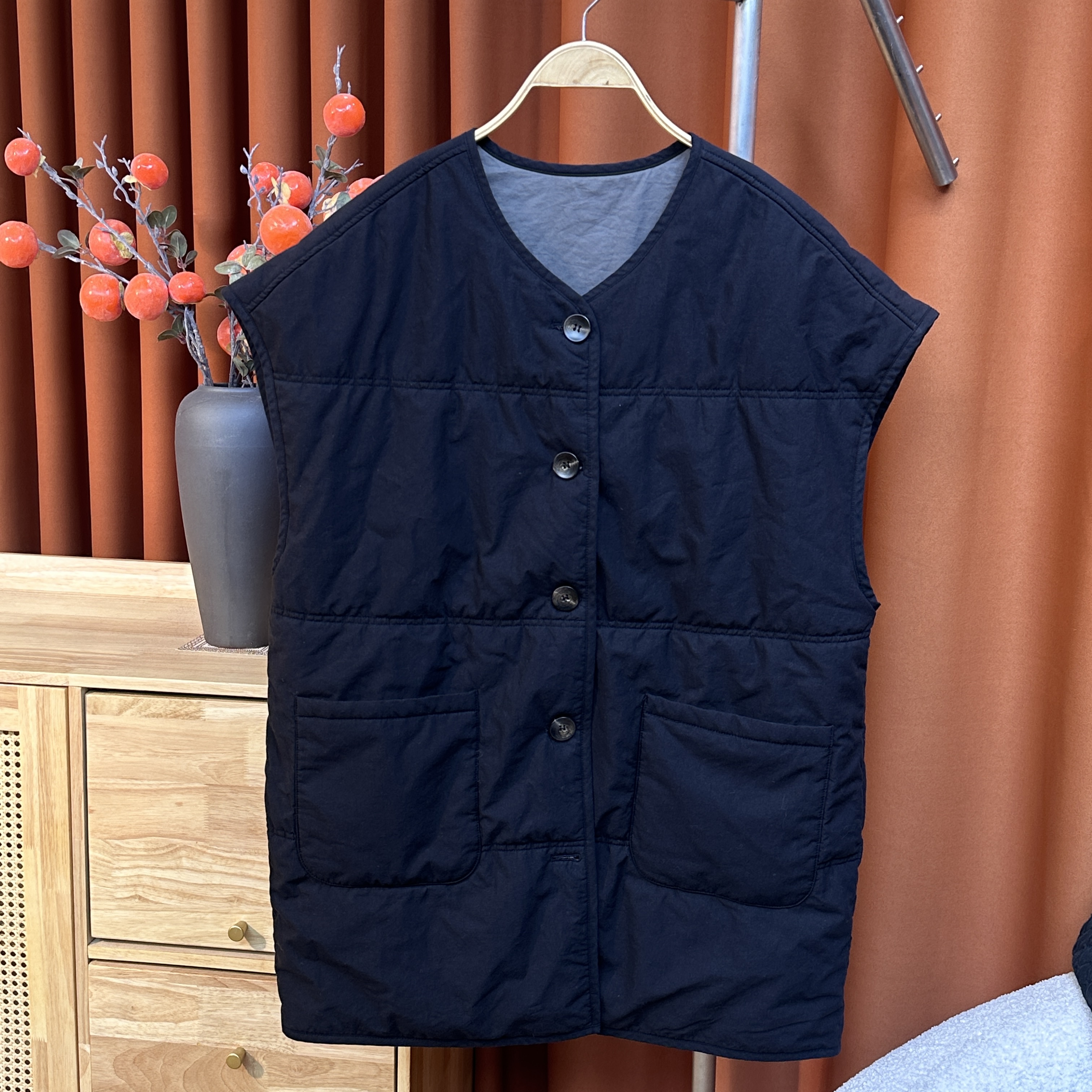 【乔一推荐】2024秋冬季新款高档休闲外搭背心马甲ins马夹MK2105