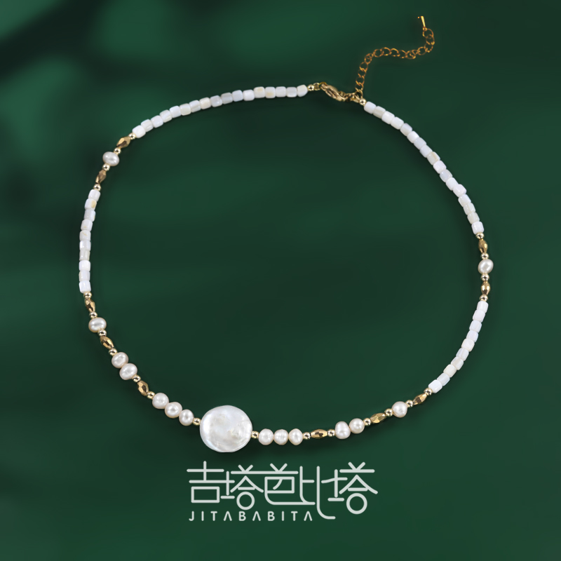 铜合金锆石项链 吊坠气质轻奢时尚巴洛克项链7465