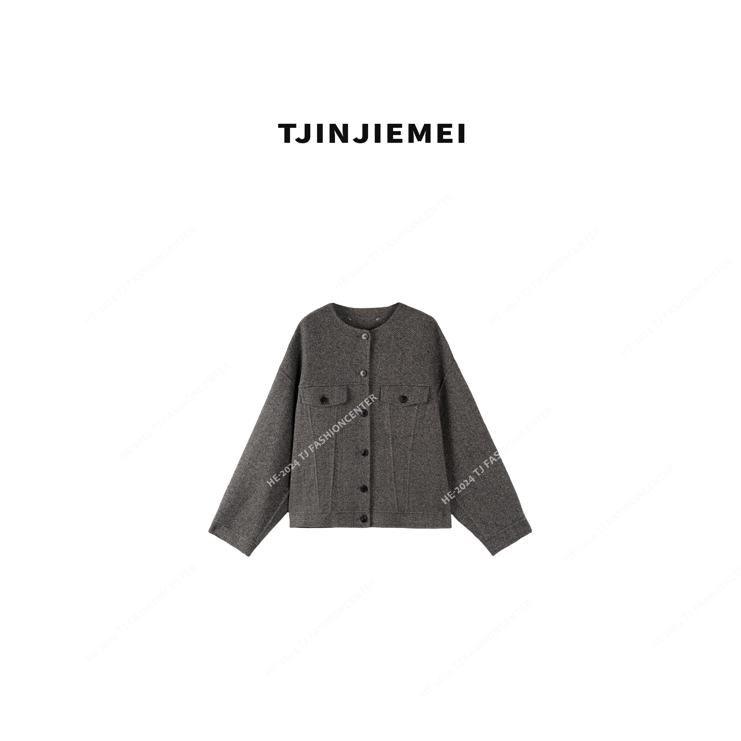 娟娟【安迪】新款设计感圆领气质百搭山羊绒大衣DY2407-24WB120