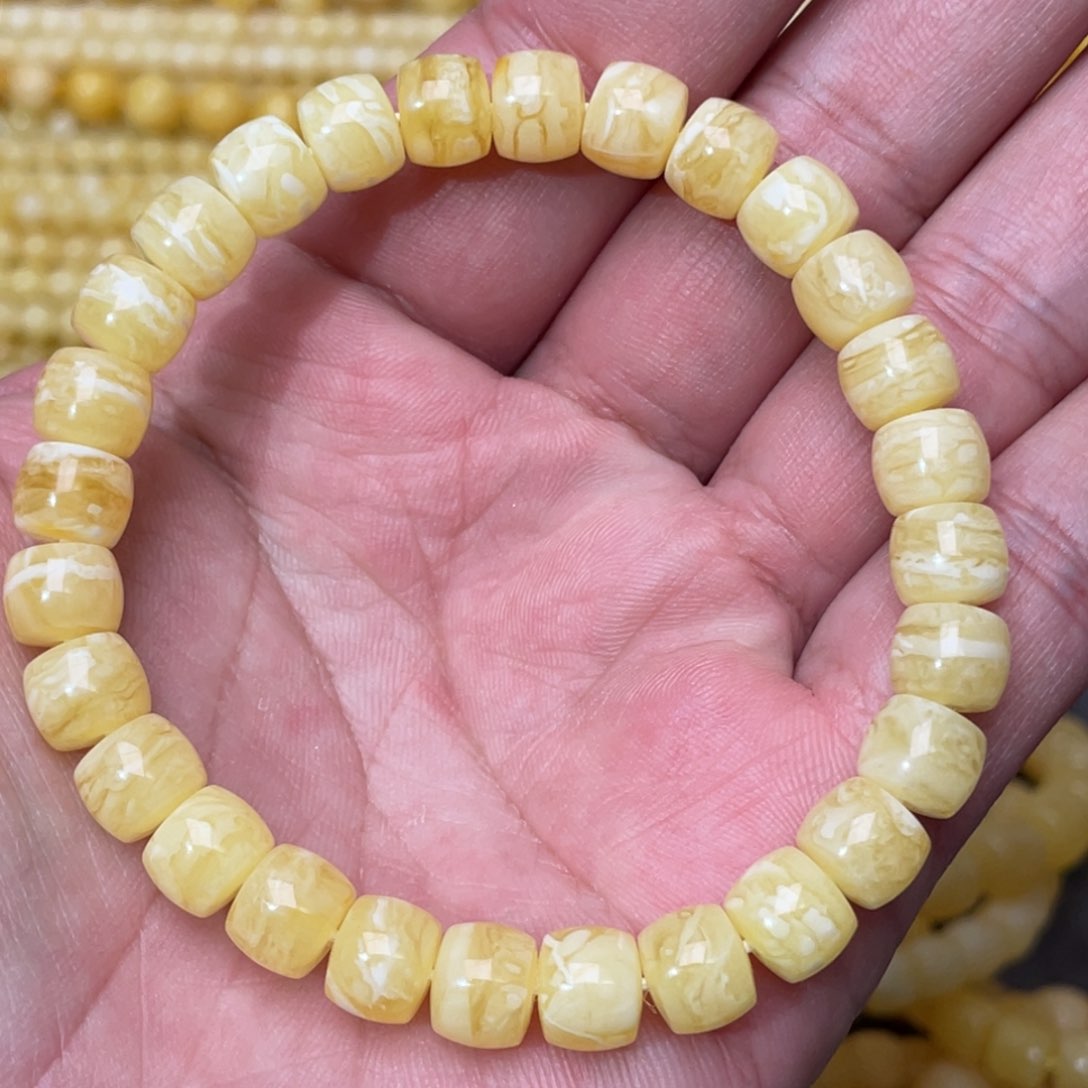 蜜蜡裸石未镶嵌蜜蜡手串8mm