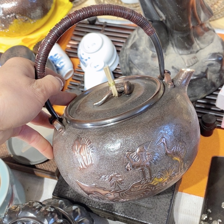 蜜安罐瓷香炉锡茶则