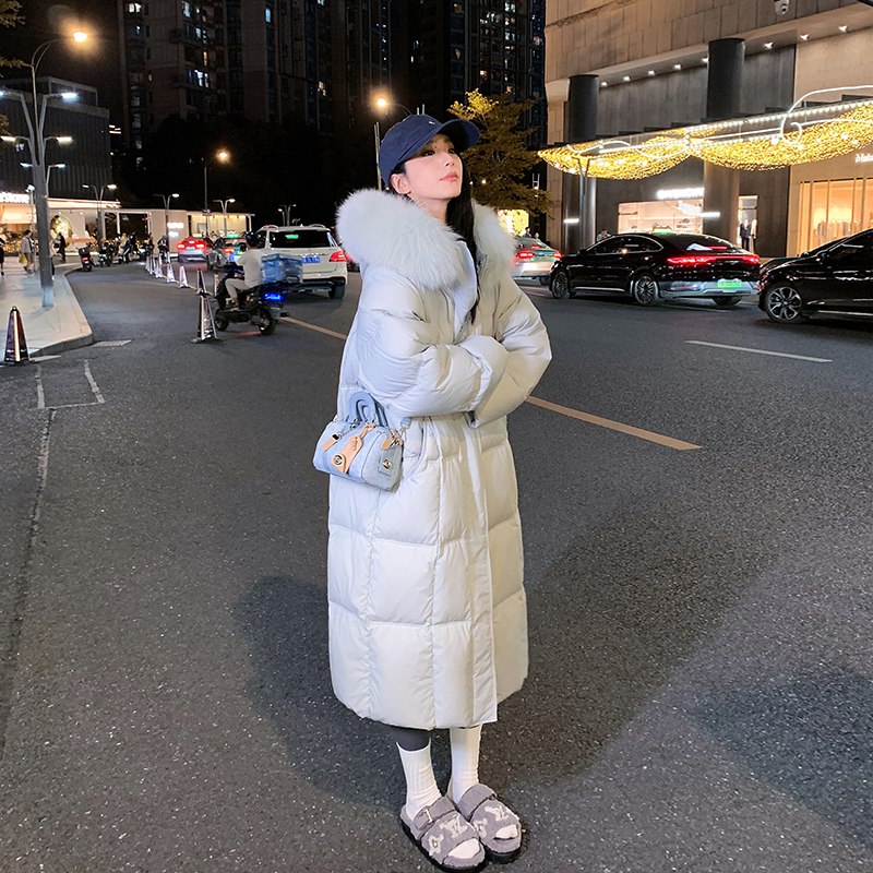 加厚棉服女长款oversize宽松座山雕大毛领棉衣外套小个子过膝棉袄