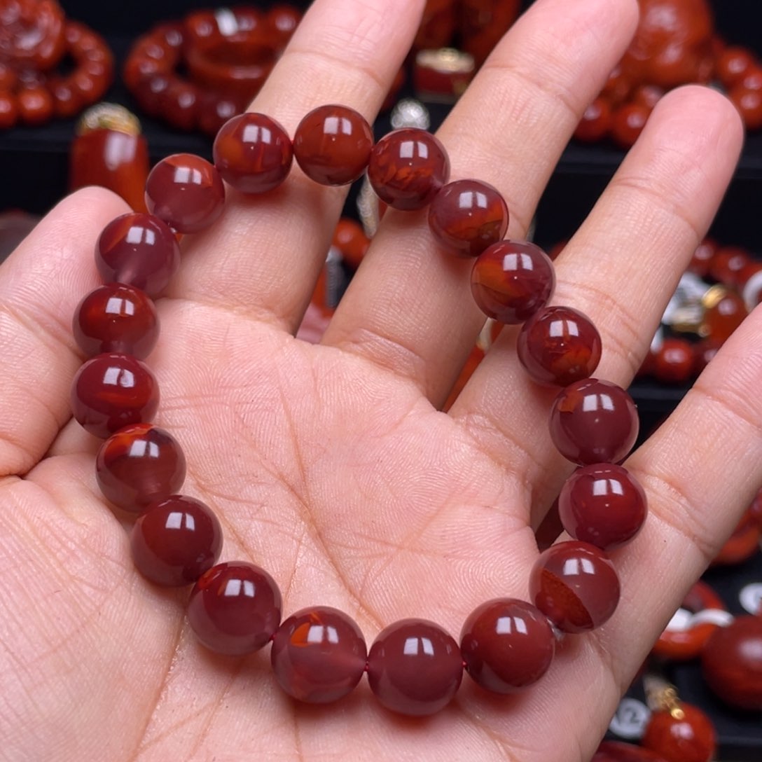 南红玛瑙珠宝奇石未镶嵌单圈10➕