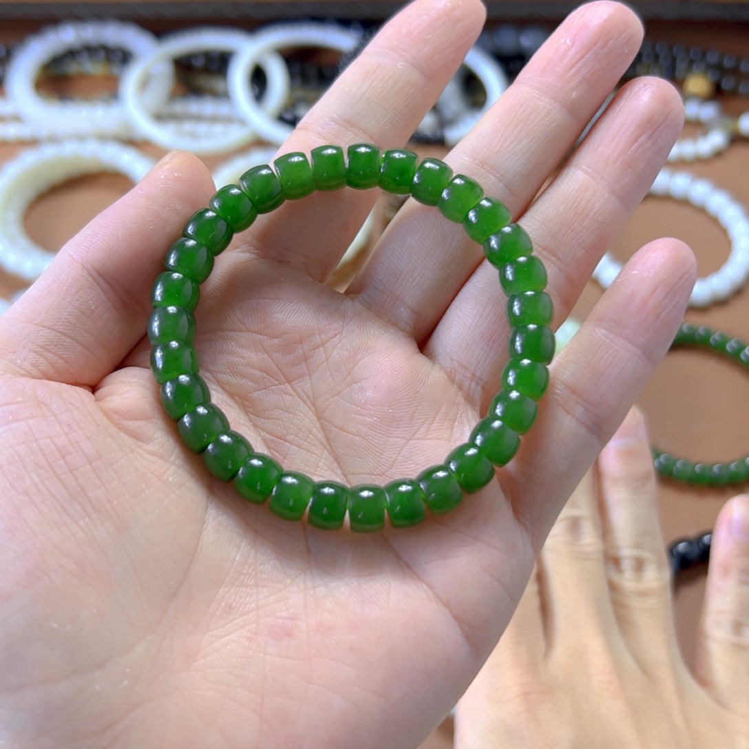 和田玉手串未镶嵌小*