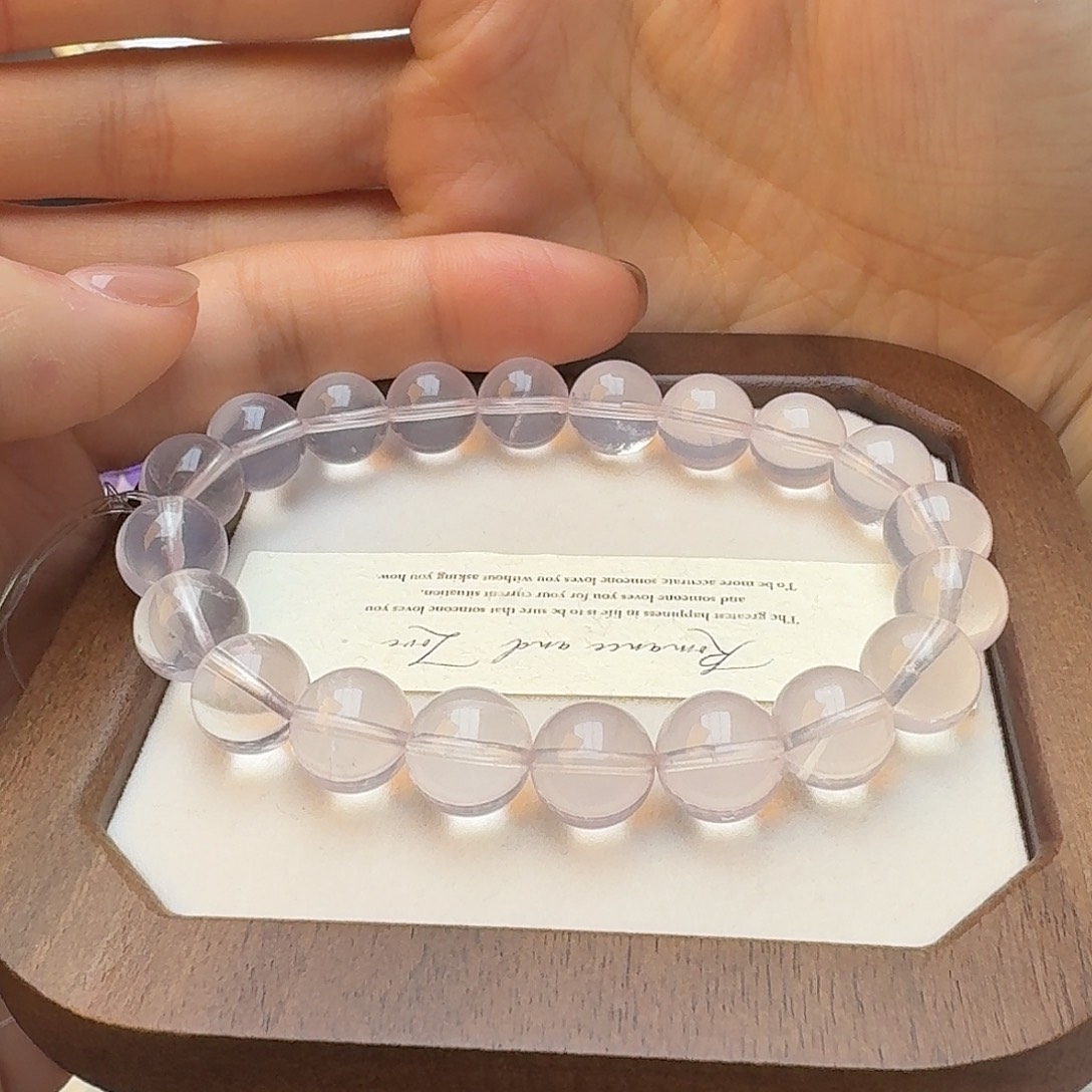 手链未镶嵌芙蓉石粉水晶手串10mm