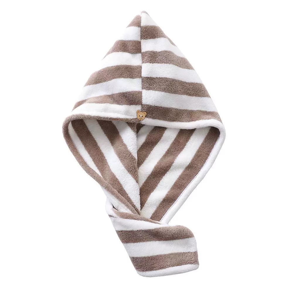 （到手2条）成人条纹神器多层洗澡干发帽颜色随机