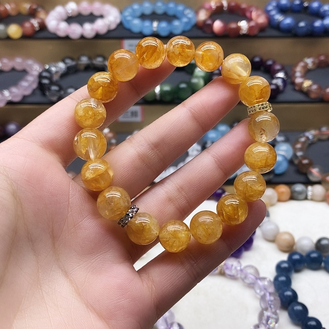 水晶手链未镶嵌黄胶花