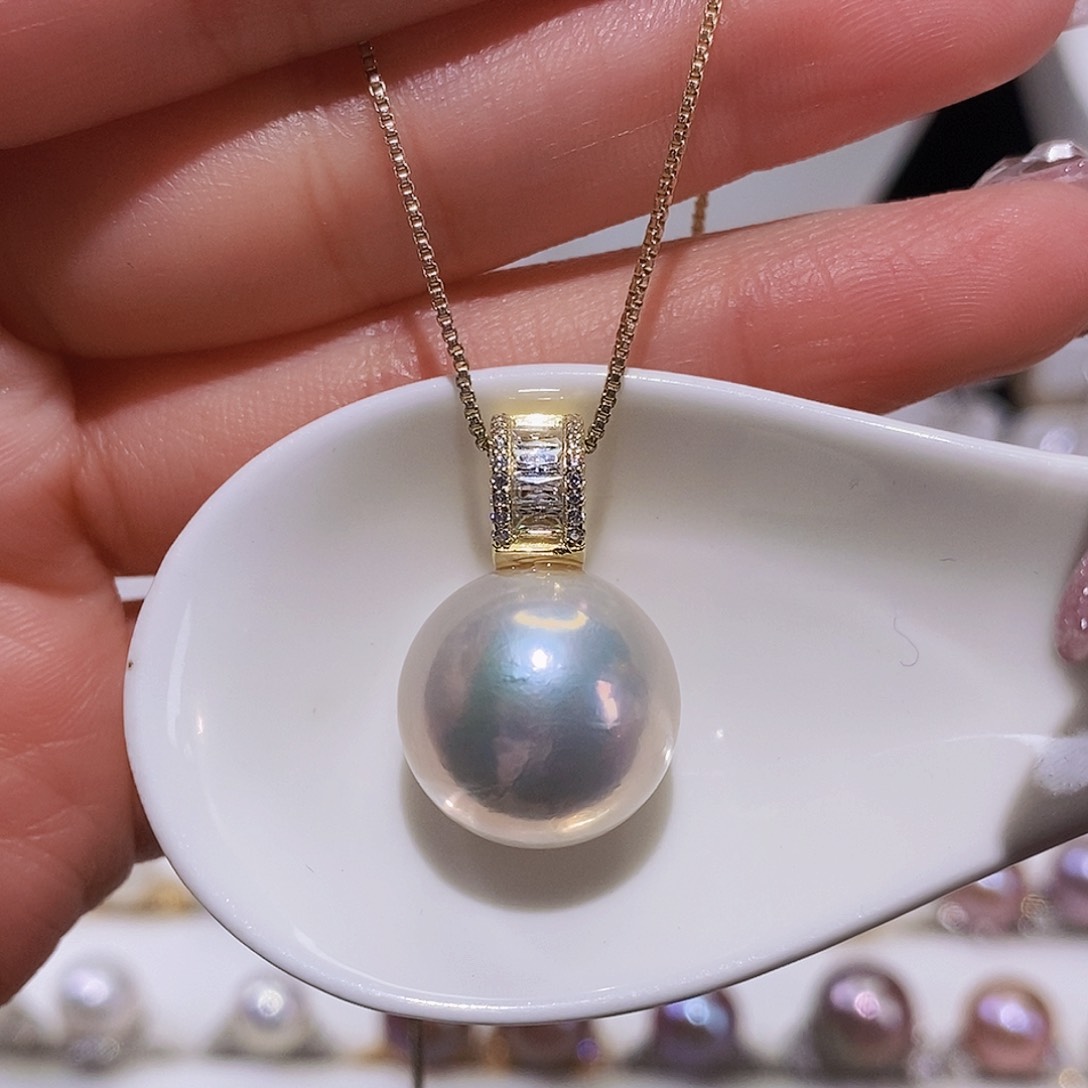 淡水珍珠颈饰银S925镶嵌附**葶