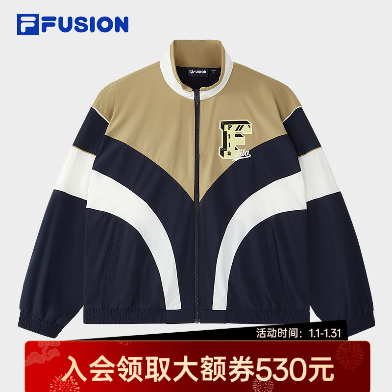 FILA斐乐秋季潮流男士外套运动立领拼色高能感时尚夹克T11M432705
