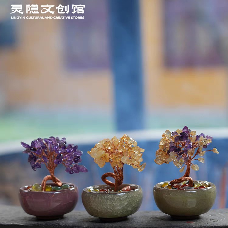 灵隐文创馆发C树摆件高档
