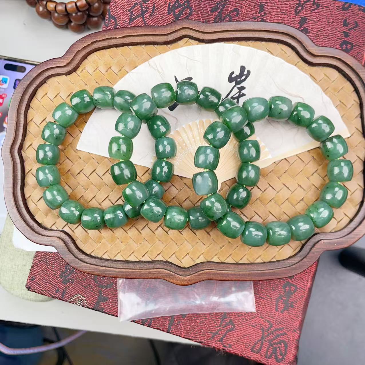 和田玉碧玉俄逼直切手串 多样性发货拍一发一