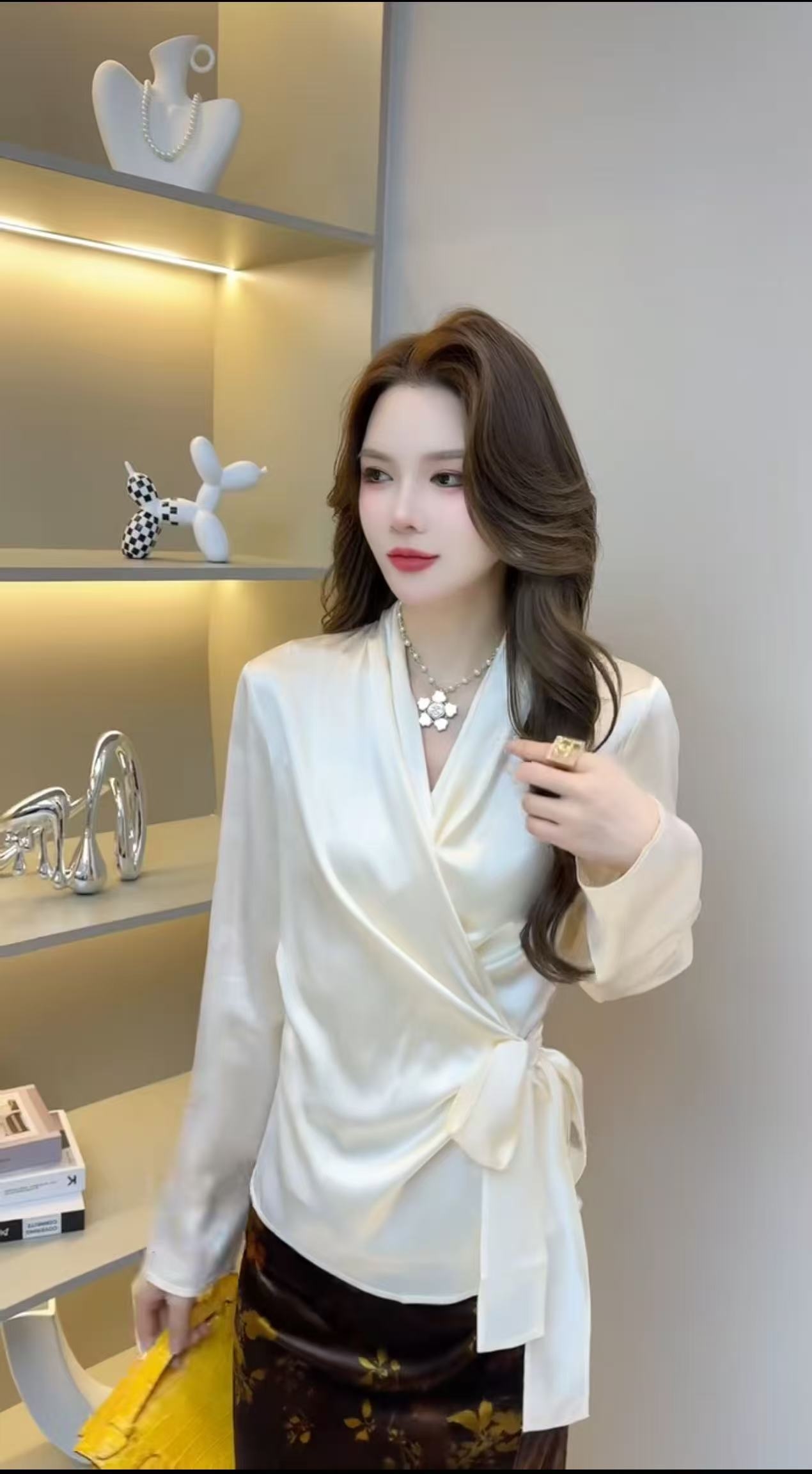 55025重磅绑带设计新款优雅女神气质休闲百搭宽松舒适