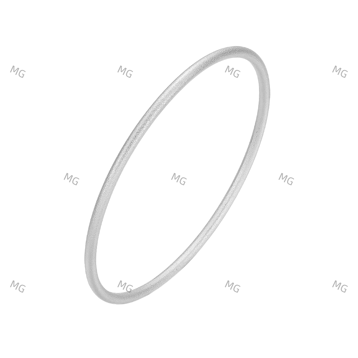 通体  H262实心4克磨砂银古法手镯/60圈口