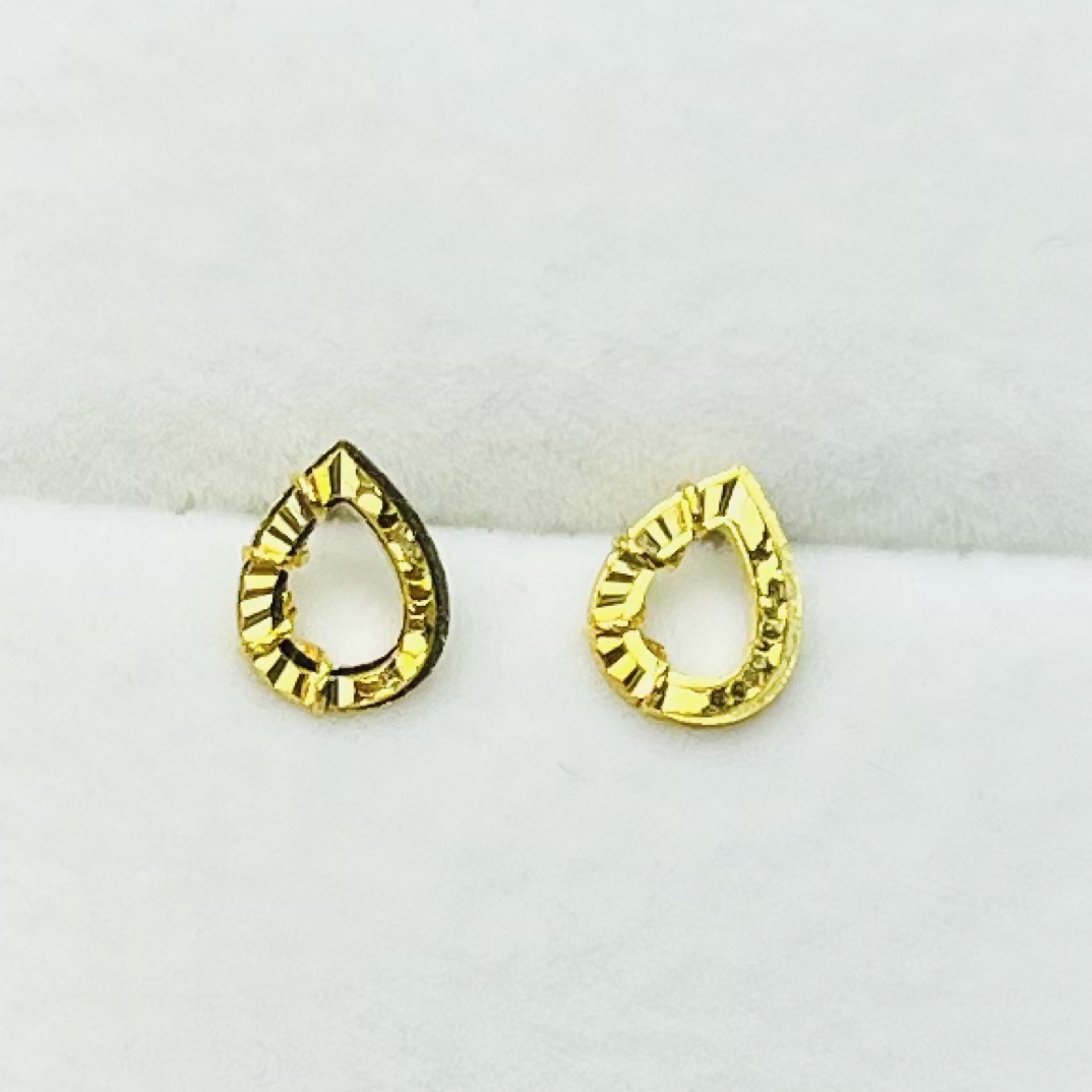 足金9999 黄金耳钉 耀彩水滴
