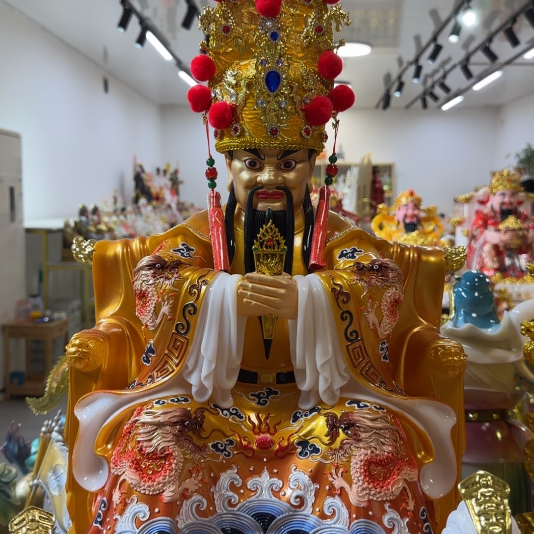 树脂制品19寸合成汉白玉材质龙五爷