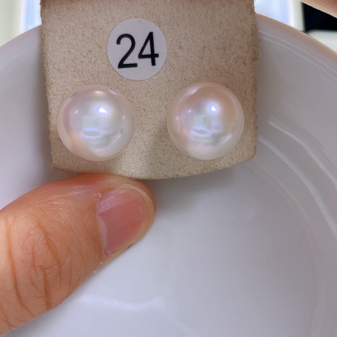 淡水珍珠耳饰银S925镶嵌