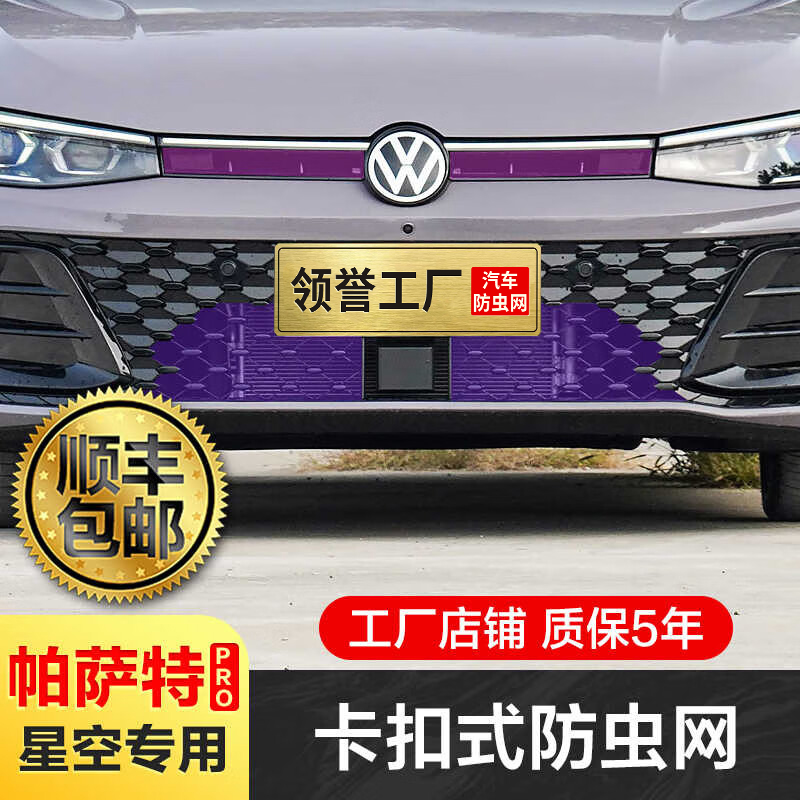 专用22-25款大众帕萨特pro防虫网星空前脸中网防柳絮护网改装用品