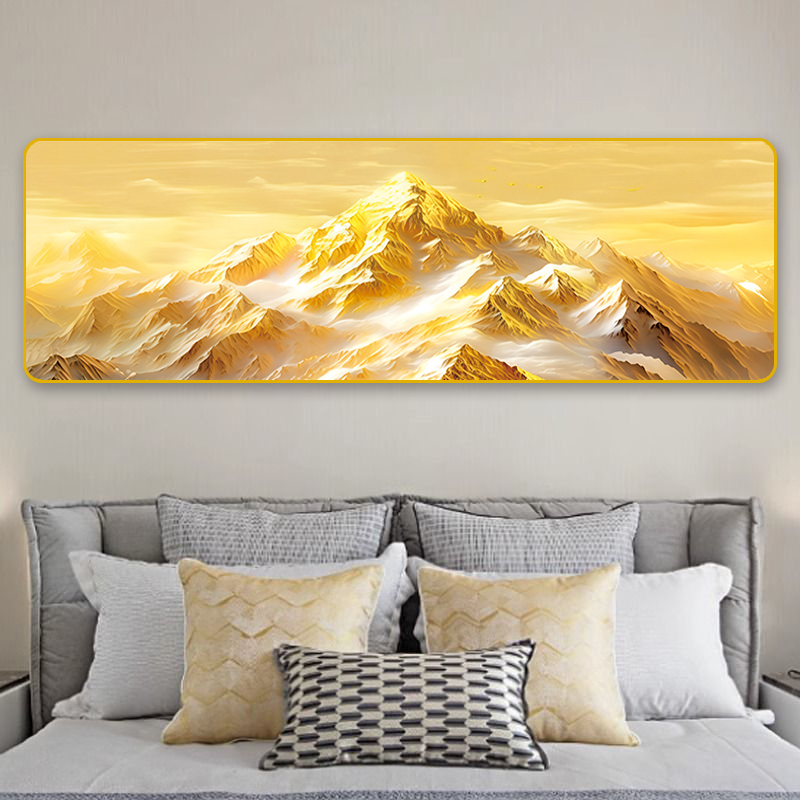 U066日照金山客厅装饰画背有靠山沙发背景墙挂画轻奢高级感壁画