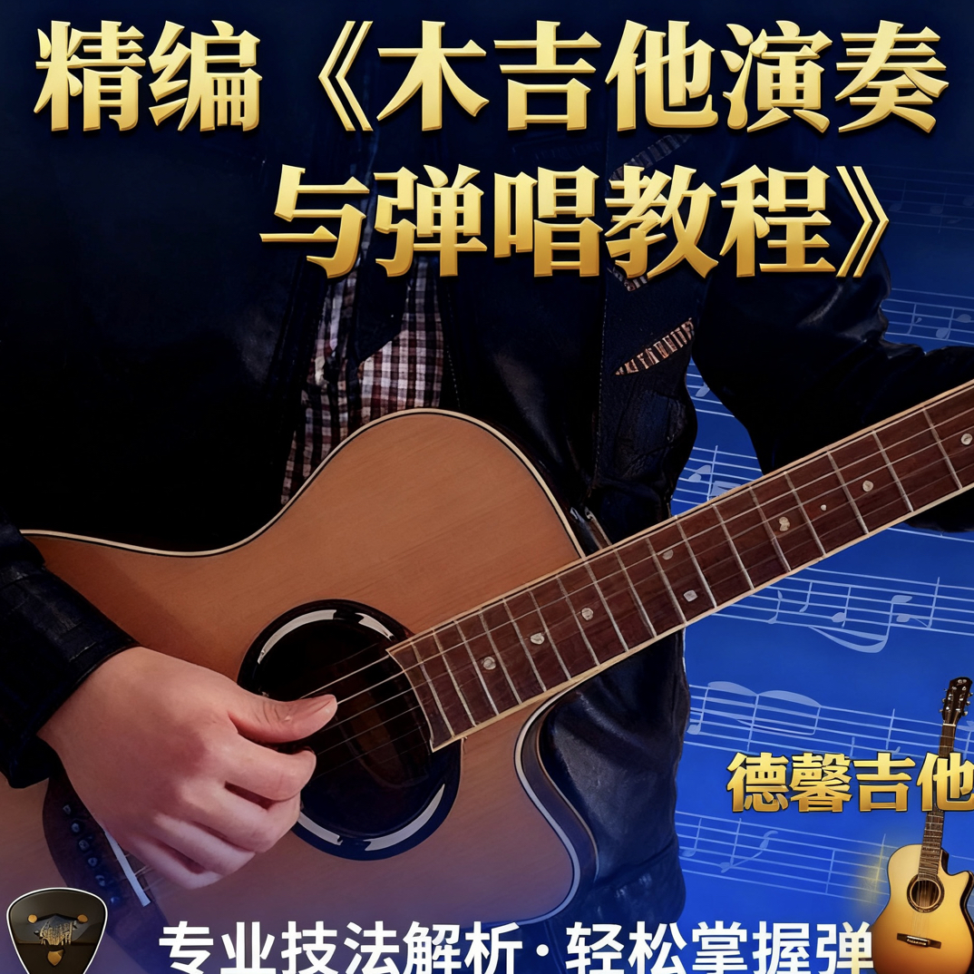 精编《木吉他演奏与弹唱教程》，系统教学，技巧拆解，经典曲库。