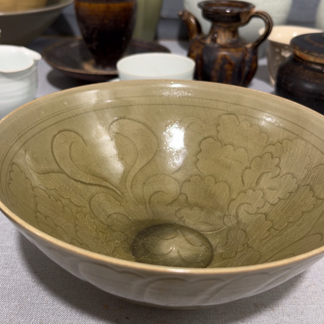 福***寿摆件陶福建越窑刻花大碗