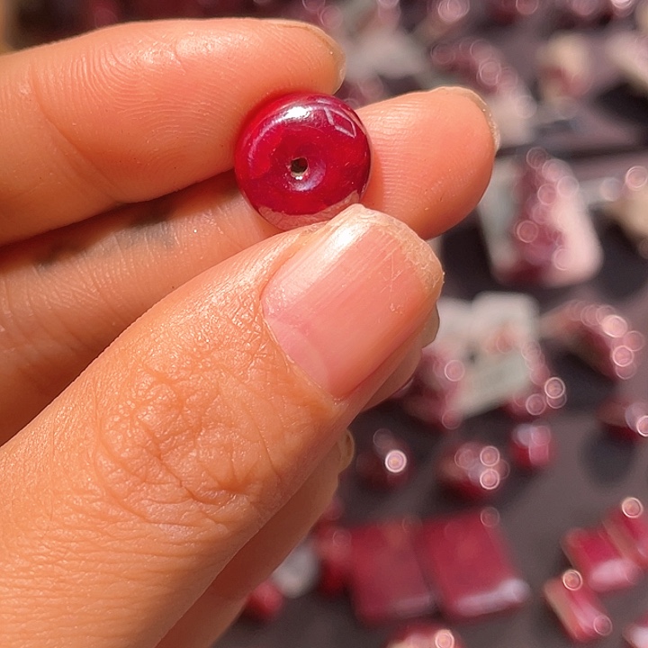 天然辰砂好*朱砂平安扣