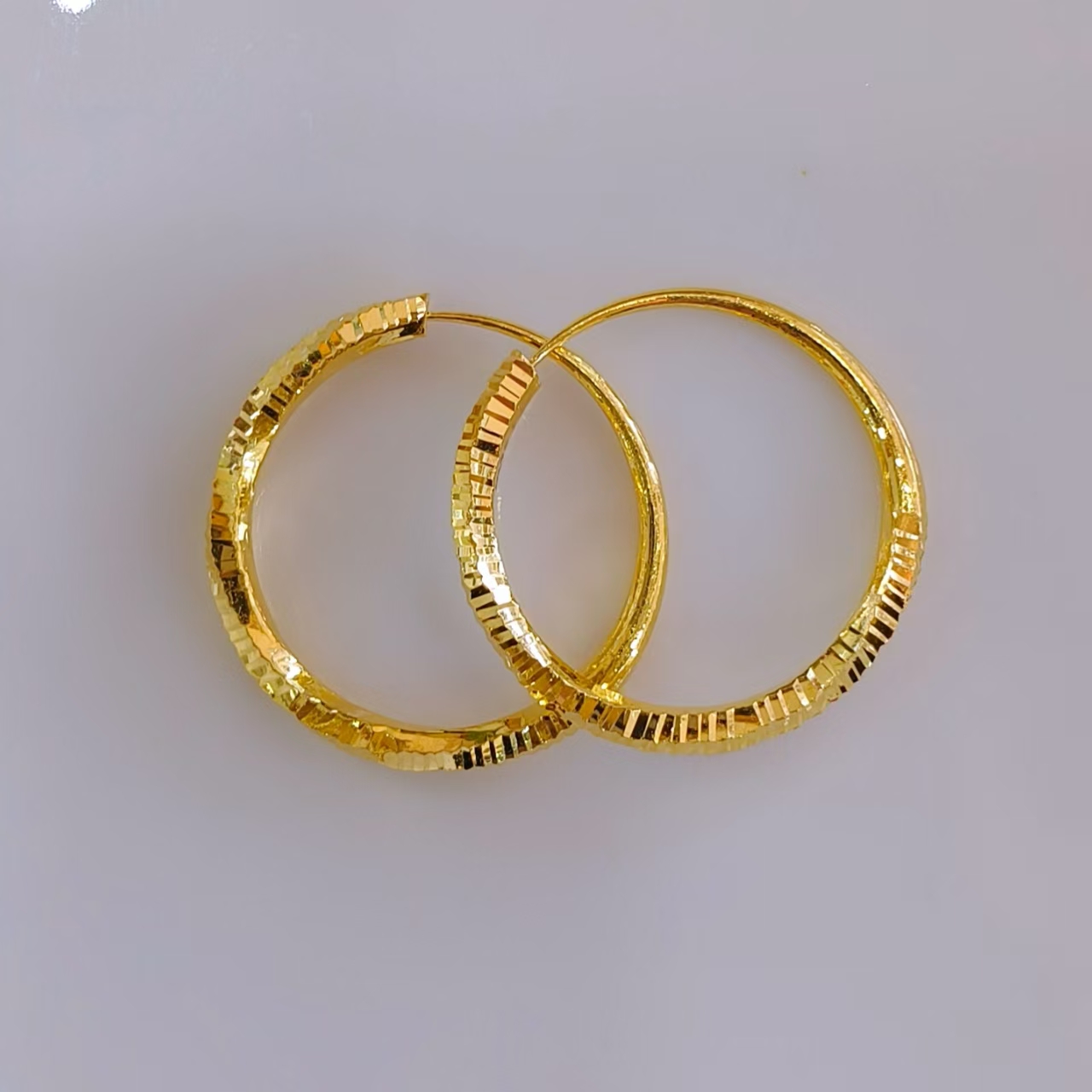 【富远黄金】足金车花麻花耳圈FYHR040015