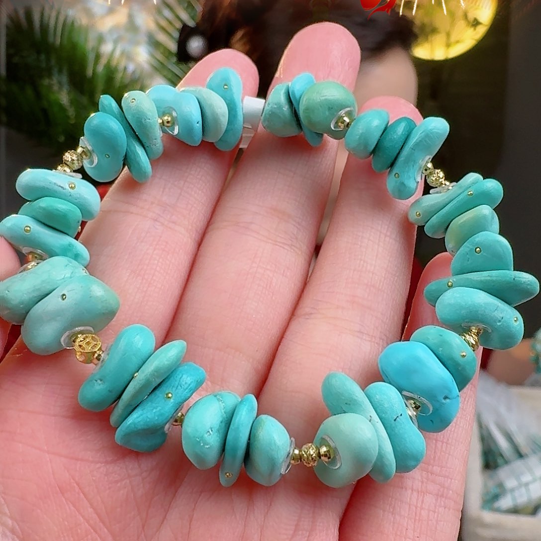 绿松石珠宝奇石18K金镶嵌