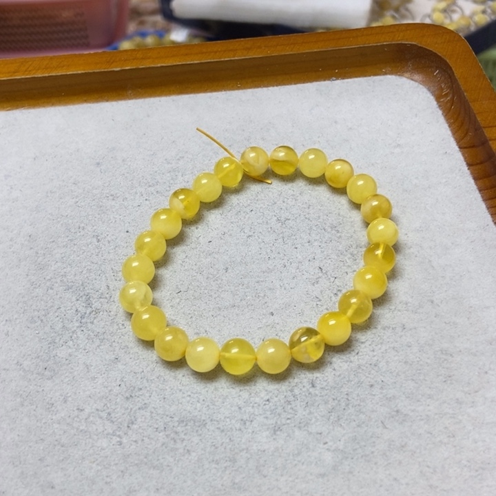 蜜蜡未镶嵌裸石手串