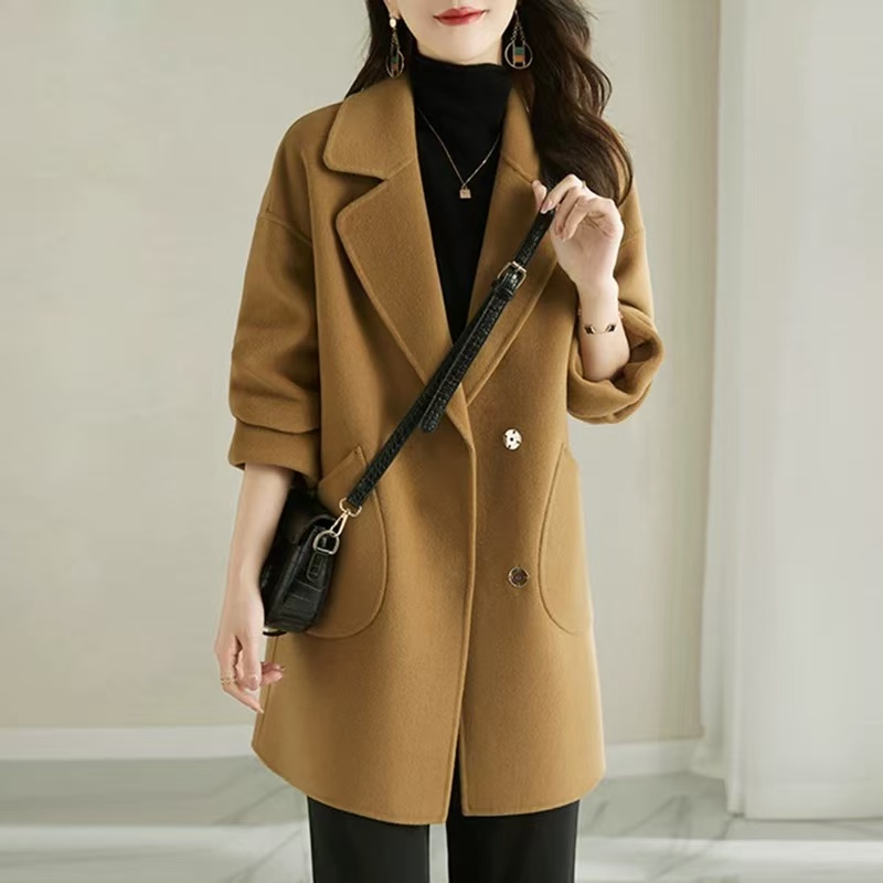 0369  款号D003高端气质双面羊毛大衣2025秋季新款外套 8238