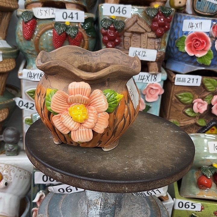 紫砂花盆粗陶材质多肉花盆