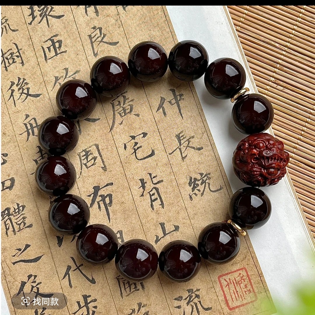 15mm糖心菩提老料醒狮手串单圈手链