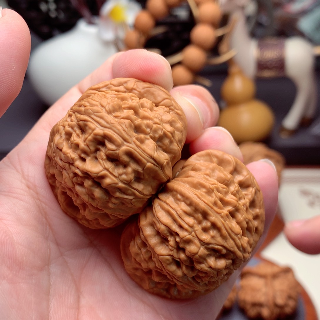 文玩核桃把件白狮子全品  1号