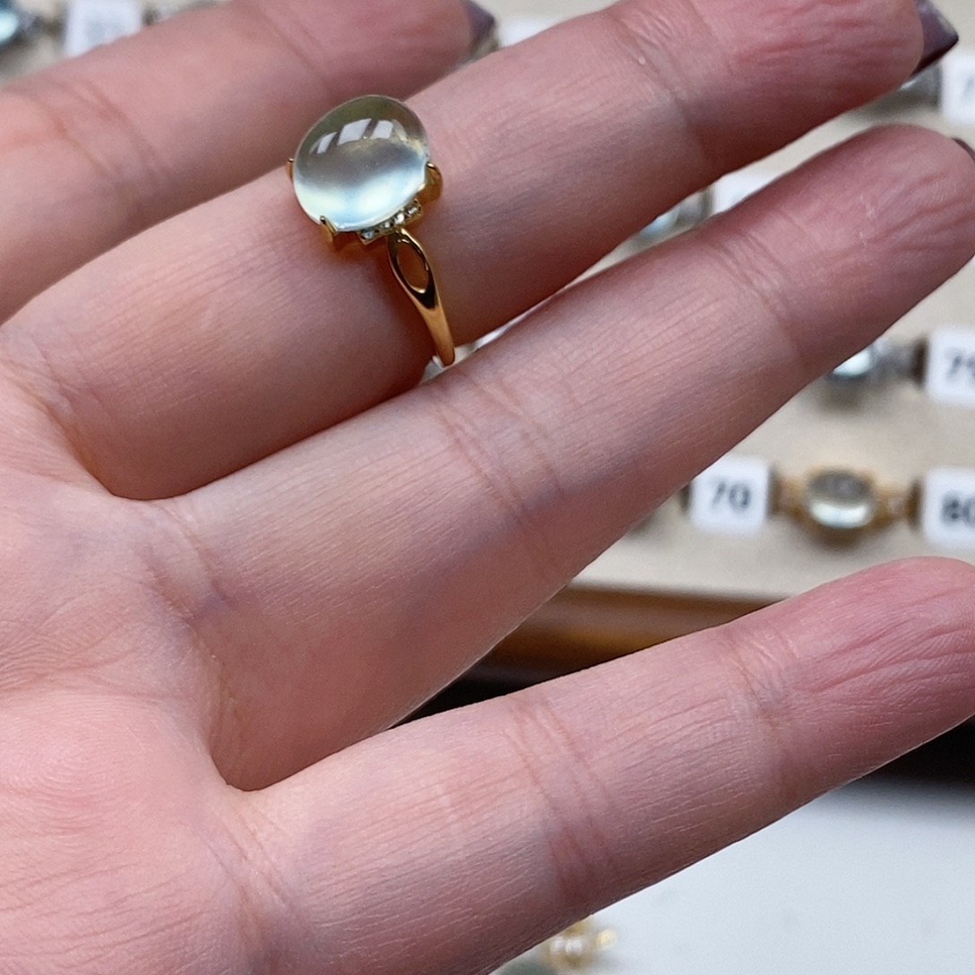 i***i蛇纹石玉银S925镶嵌戒指