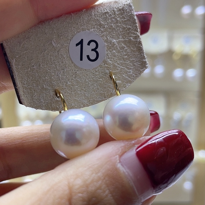 银S925镶嵌淡水珍珠耳饰