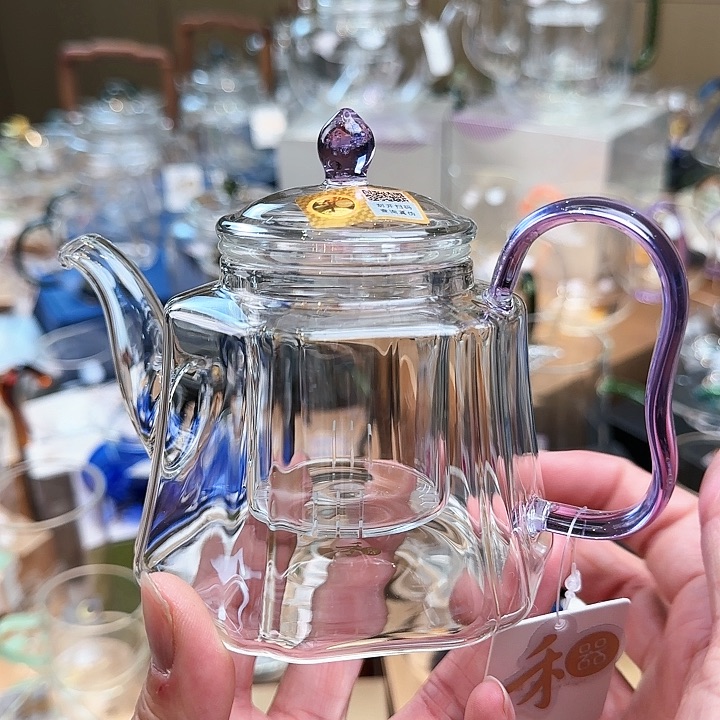 禾器浅紫色锦瑞壶