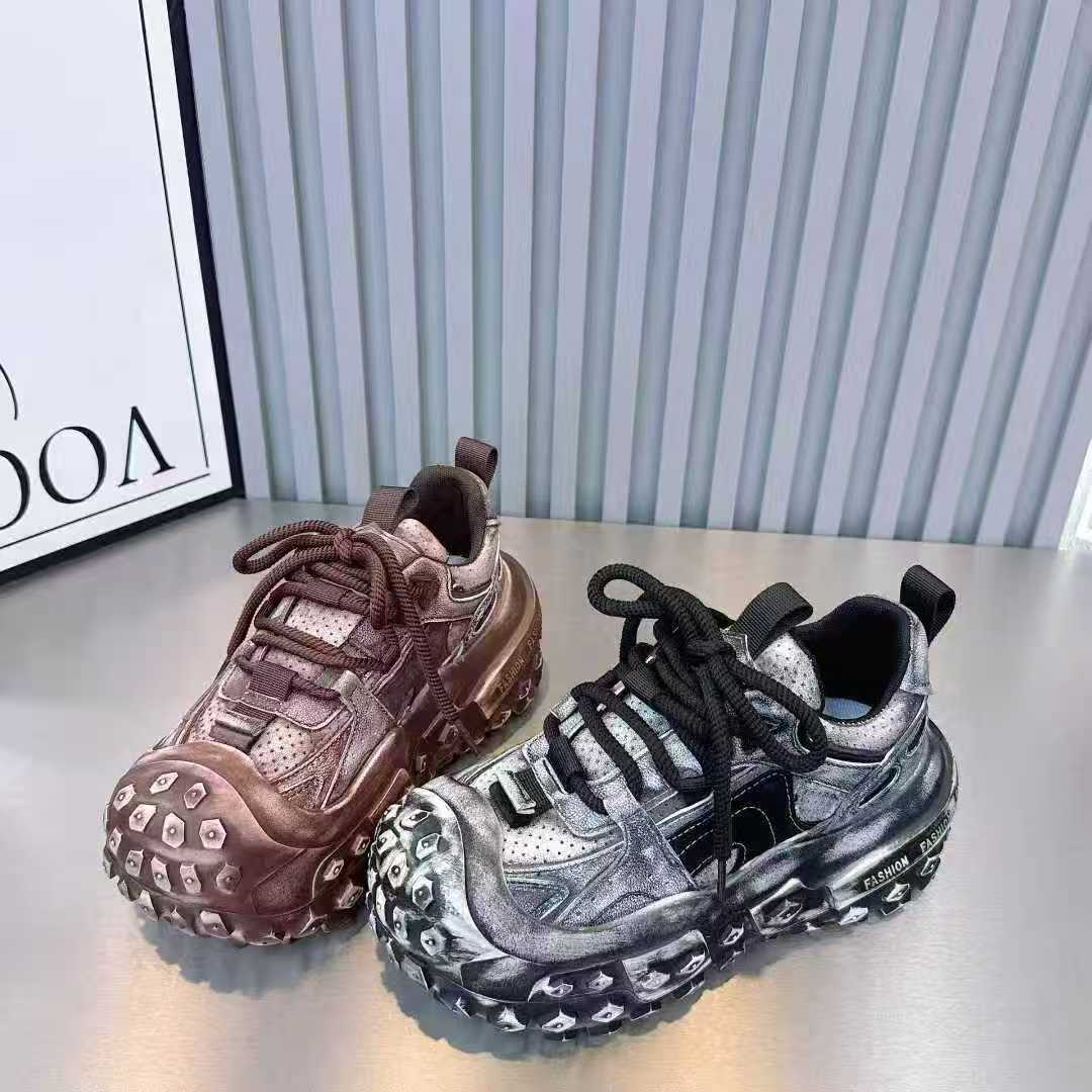 25年冬季擦色系带款350超柔老爹鞋女款鞋春季女士秋季系带休闲鞋