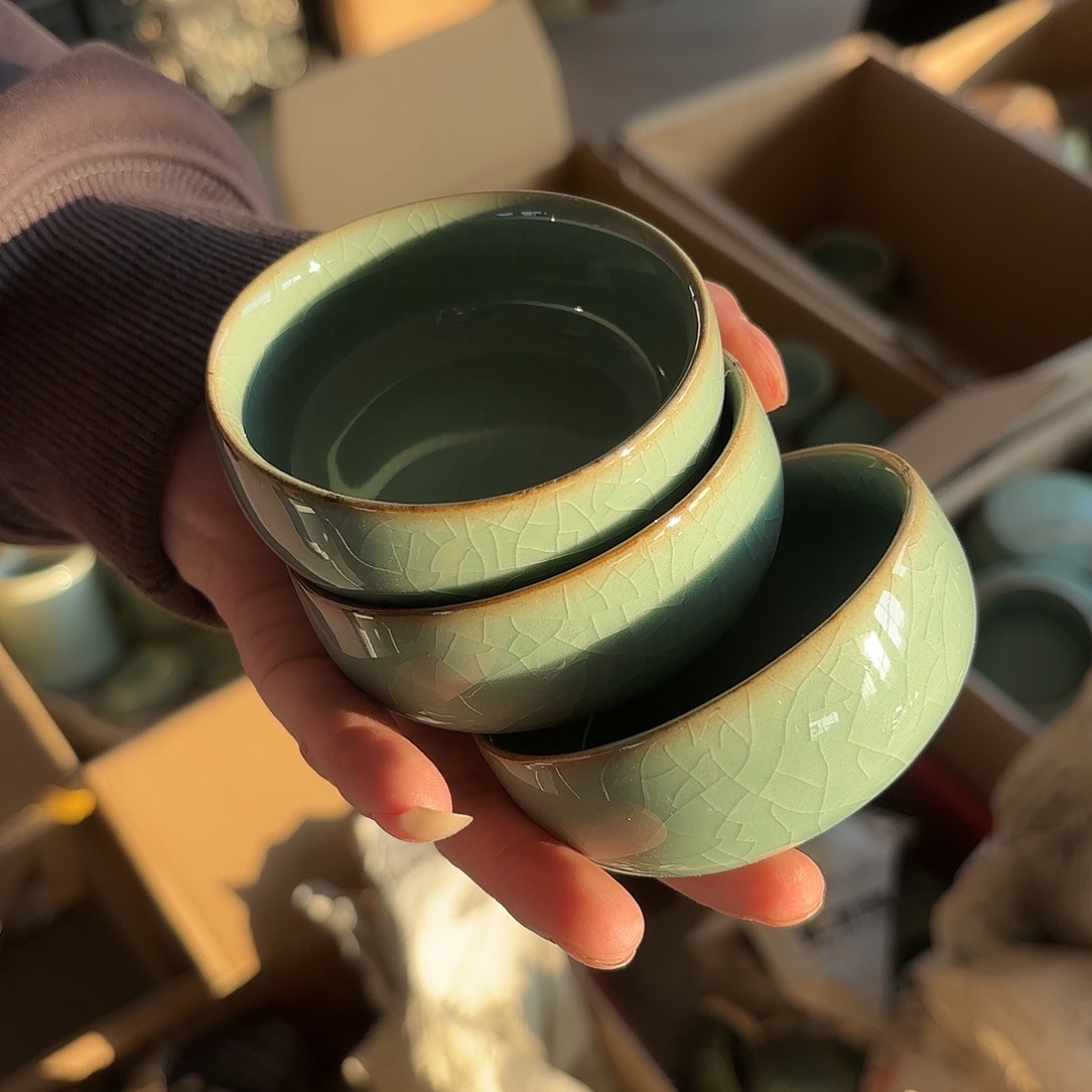 龙泉云间青瓷小米茶器