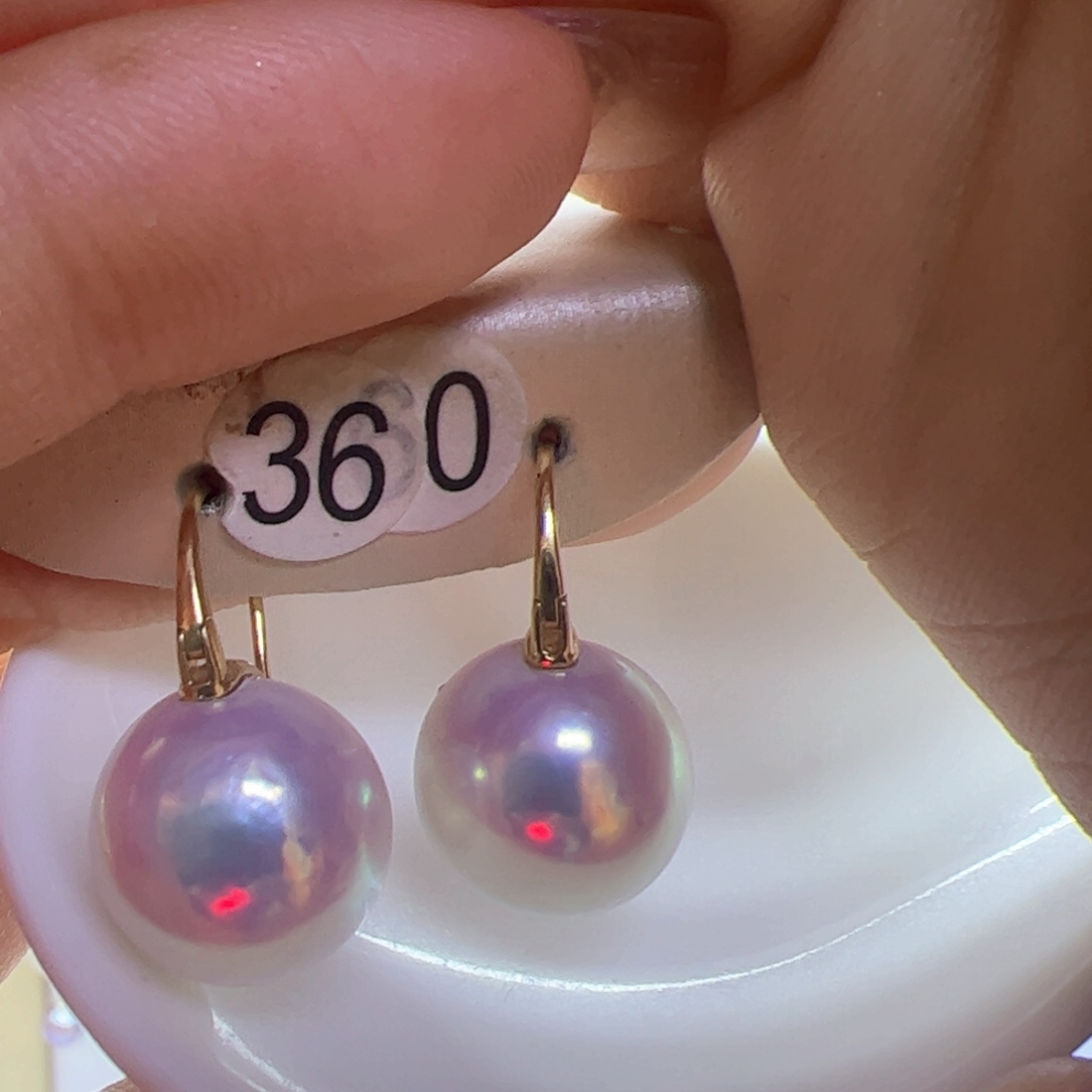 淡水珍珠耳饰18K金镶嵌