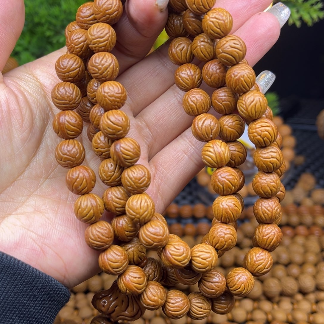 文玩核桃吊坠柳叶纹脖挂