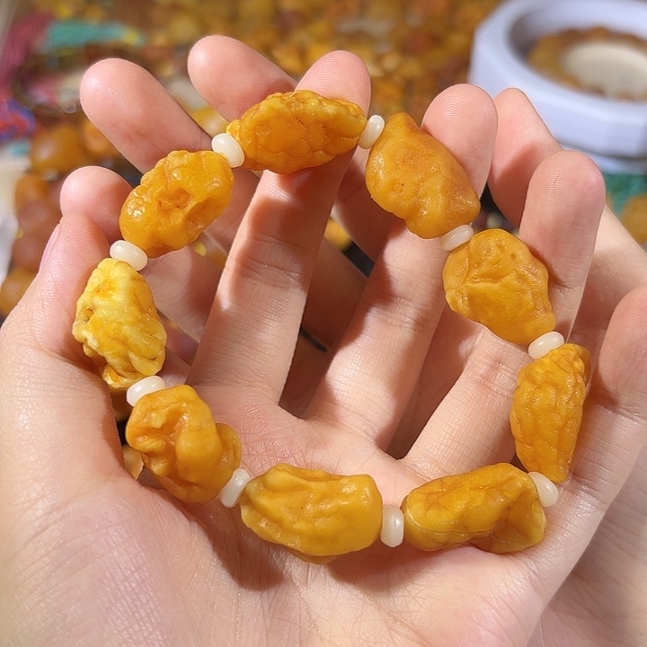 琥珀未镶嵌手链蜜蜡海漂手串