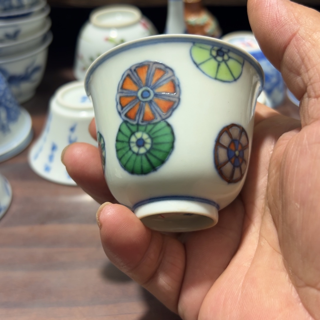 清**染青花瓷器茶杯系列茶杯