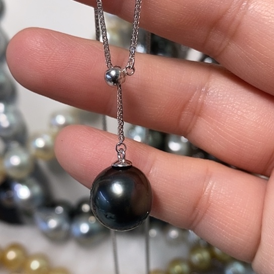 海水珍珠颈饰银S925镶嵌12-13